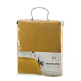 Narzuta musztardowa 170x210 cm z geometrycznym wzorem wykonana techniką hot press BONI DESIGN 91 Eurofirany