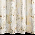 Zasłona kremowo, złota zdobiona błyszczącym motywem egzotycznych liści 140x250 cm przelotki - ZARIA - Eurofirany