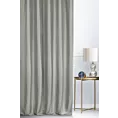 Zasłona szyta na taśmie fala LUXOR stalowa z eleganckiej lśniącej tkaniny o drobnym splocie