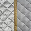 Narzuta welwetowa srebrna 220x240 cm zdobiona błyszczącą pasmanterią pikowana metodą tradycyjnego szycia KRISTIN EUROFIRANY PREMIUM