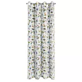 Dekoracja okienna biało, niebieska z etaminy z nadrukiem z kolorowymi zwierzątkami 140x250 cm przelotka - BILLY Eurofirany