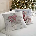 Poszewka na poduszkę 45x45 cm bawełniana, świateczna gobelinowa z mieszanki włókien zdobiona motywem gwiazdy popielato, srebrna GOB Eurofirany