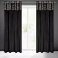 Zasłona czarno, złota z dekoracyjnym pasem z welwetu 140x250 cm przelotka LIZA Eurofirany