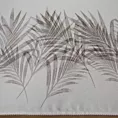Obrus naturalno, stalowy 160x300 cm INES z nadrukowanym motywem liści palmowych