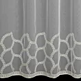 Firana szyta na przelotkach biało kremowa z matowego PERU, zdobiona geometrycznym haftem