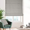 Roleta rzymska szarobeżowa z tkaniny z dodatkiem lnu, z melanżowym splotem ekologiczna
