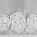 Zazdrostka biała z szyfonu zdobiona pasem róż 3D taśma marszcząca - ROSES- EVA MINGE Eurofirany
