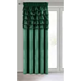 Zasłona ciemnozielona zdobiona falbanami z welwetu 140x270 cm taśma AURA Eurofirany