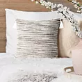Poszewka na poduszkę 45x45 cm ciemnobeżowa zdobiona chwostami na brzegach tkaniny ENID Eurofirany