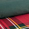 Pościel świąteczna 140x200 cm z bawełny ranforce, kolor czerwony, butelkowo zielony zdobiona nadrukiem szkockiej kraty JENNY Eurofirany