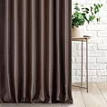 Zasłona szyta na taśmie fala brązowa z jednokolorowej gładkiej tkaniny
