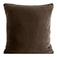 Poszewka na poduszkę 45x45 cm ciemnobrązowa z miękkiej futrzanej tkaniny NINA Eurofirany