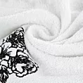 Zestaw ręczników bawełnianych 3 szt kolor biały, czarny z haftem kwiatów 400 g/m2 MELANI Eurofirany