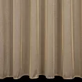 Firana szyta na tunelu ciemnobeżowa z miękkiej tkaniny o lekkim splocie i delikatnym połysku, wykończona obciążnikiem
