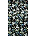 Zasłona czarno, niebieska w kwiaty irysów z welwetu 140x250 cm przelotka MAJA Eurofirany