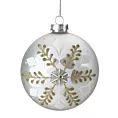 Klasyczna szklana bombka ręcznie zdobiona motywem śnieżynki Eurofirany