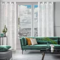 Zasłona biała o płóciennym splocie w stylu eko 140x250 cm przelotka LIREN Eurofirany