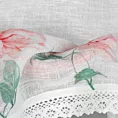 Zazdrostka biało, różowa z etaminy zdobiona nadrukiem kwiatów i koronką 150x60 cm tunel ASTEJA Eurofirany