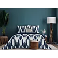 Pościel 160x200 cm bawełniana kolor biały, granatowy z nowoczesnym wzorem PALERMO 4 Terra Collection Eurofirany