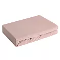 Prześcieradło jersey z gumką 90x200 cm z bawełny kolor pudrowy róż 140 g/m2 Eurofirany
