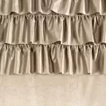 Zasłona ciemnobeżowa zdobiona falbanami z welwetu 140x250 cm przelotka AURA Eurofirany