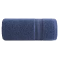 Ręcznik kąpielowy 70x140 cm bawełniany kolor granatowy 0 twist zdobiony paseczkami 550 g/m2 MOLLY Eurofirany