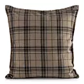 Poszewka na poduszkę 45x45 cm z tkaniny wodoodpornej na taras oraz balkon zdobiona nadrukiem kraty beżowo, brązowa GARDEN Eurofirany