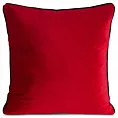 Poszewka na poduszkę 60x60 cm welwetowa o delikatnym połysku z ozdobną lamówką czerwona GAJA 2 Eurofirany