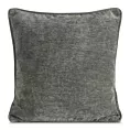 Poszewka na poduszkę 45x45 cm stalowa z szenilowej garbowanej tkaniny i wypustką na brzegach KLARA 03 Eurofirany