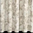 Zasłona szyta na taśmie 5 cm kremowo beżowa z tkaniny o naturalnym splocie z nadrukowanym kwiatowym wzorem