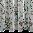 Tkanina firanowa matowa etamina z nadrukiem kwitnących gałązek jabłoni, Eurofirany