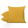 Poszewka szyta LUXOR musztardowa z eleganckiej lśniącej tkaniny o drobnym splocie