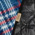 Koc  130x145 cm granatowo, czerwony piknikowy z motywem kraty HARMONY 2 Eurofirany