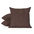 Poszewka szyta brązowa z tkaniny zaciemniającej typu dimout o naturalnym splocie, z efektem melanżu