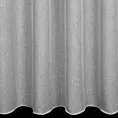 Firana szyta na flexach srebrna z matowej siatki o naturalnym wyglądzie, wykończona obciążnikiem