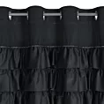 Zasłona czarna zdobiona falbanami z welwetu 140x250 cm przelotka SAMI Eurofirany