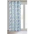 Zasłona biała w niebieskie liście 140x250 cm przelotka ROSALI Eurofirany