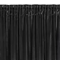 Zasłona czarna zdobiona futerkiem 140x270 cm taśma MARION Eurofirany