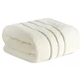 Ręcznik kąpielowy 70x140 cm bawełniany kolor kremowy z welwetową bordiurą i kontrastującymi paseczkami 500 g/m2 SIBEL Eurofirany