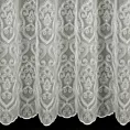 Firana szyta na przelotkach naturalna z matowego batystu ozdobiobego ornamentowym haftem