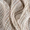Firana szyta na tunelu kremowo beżowa siatka w stylu eko z efektem melanżu wykończona obciążnikiem