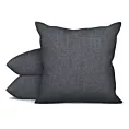 Poszewka szyta grafitowa miękka, szenilowa tkanina o wyraźnym splocie i delikatnym połysku