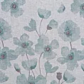 Dekoracja okienna biało, turkusowa z lekkiej etaminy z pastelowym nadrukiem kwiatów 140x250 cm przelotka ANDREA Eurofirany