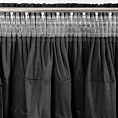 Zasłona czarna zdobiona falbanami z welwetu 140x270 cm taśma AURA Eurofirany