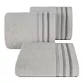 Ręcznik kąpielowy 70x140 cm bawełniany kolor jasnopopielaty z klasyczną bordiurą w paski 500 g/m2 IRENE Eurofirany