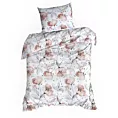 Pościel 140x200 cm bawełniana kolor biały, pudrowy z wzorem dużych kwiatów NICKY Eurofirany