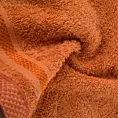 Ręcznik do rąk 30x50 cm bawełniany kolor pomarańczowy z bordiurą w paski 500 g/m2 ABBIE Eurofirany