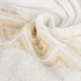 Ręcznik kąpielowy 50x90 cm bawełniany kolor kremowy z ozdobną geometryczną bordiurą AZARI Eurofirany