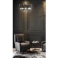 Lampa wisząca do salonu grafitowa MARLA ze szklanymi zawieszkami z dymionego szkła, z regulacją wysokości Eurofirany