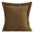 Poszewka na poduszkę  55x55 cm z szenilowej tkaniny jasnobrązowa o widocznym ozdobnym splocie Eva Minge Elegante Eurofirany